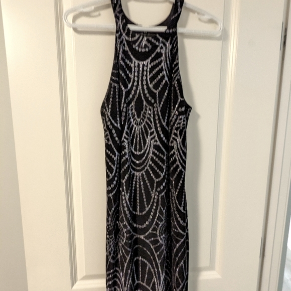 Black sparkly high-neck full length gown - Picture 1 of 5
